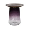 Pomax Tables Basses | Tables-MONROE - table d'appoint - verre / bois de manguier - DIA 48 x H 55 cm - aubergine