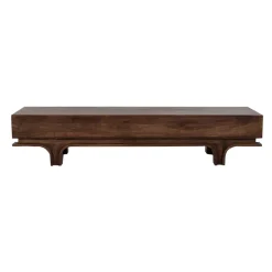 Pomax Armoires-MONTAGU - meuble tv - bois de mangier - L 180 x W 45 x H 37 cm - noyer
