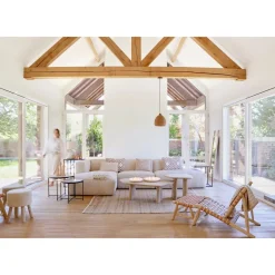 Pomax Tables Basses | Tables-MONTREAL - table basse - bois de mangier / métal - L 60 x W 60 x H 50 cm - naturel