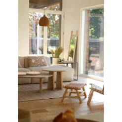 Pomax Tables Basses | Tables-MONTREAL - table basse - bois de mangier / métal - L 120 x W 70 x H 40 cm - naturel