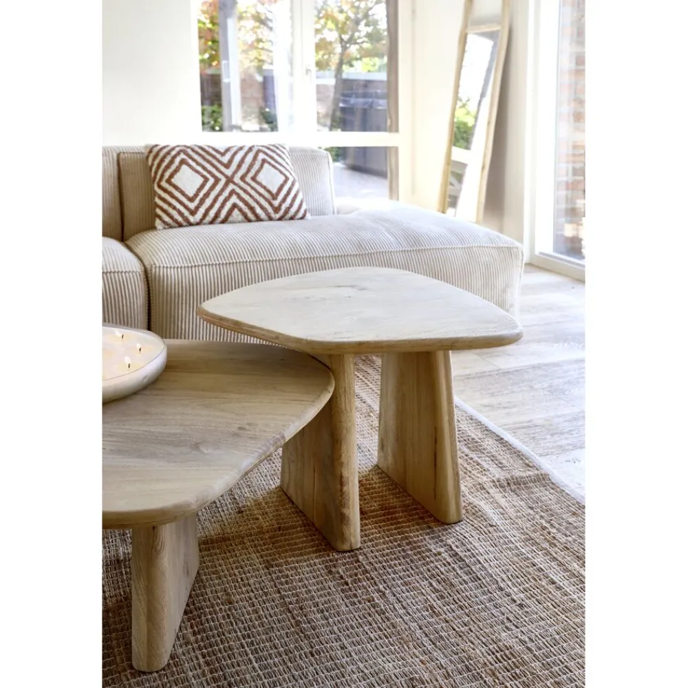 Pomax Tables Basses | Tables-MONTREAL - table basse - bois de mangier / métal - L 120 x W 70 x H 40 cm - naturel