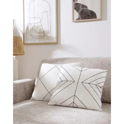 Pomax Coussins-MURNI - coussin - coton - L 45 x W 45 cm - noir/blanc