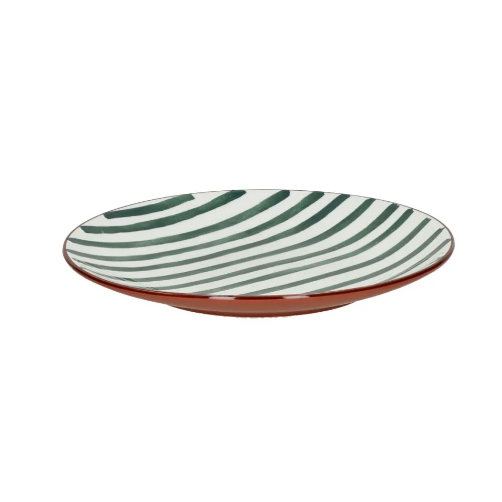 Pomax Vaisselle-MYKONOS - assiette à dessert - porcelaine - DIA 20,3 x H 2 cm - vert