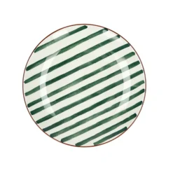 Pomax Vaisselle-MYKONOS - assiette à dessert - porcelaine - DIA 20,3 x H 2 cm - vert
