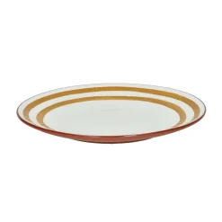 Pomax Vaisselle-MYKONOS - assiette plate - porcelaine - DIA 27 x H 2,5 cm - jaune