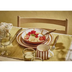 Pomax Vaisselle-MYKONOS - assiette plate - porcelaine - DIA 27 x H 2,5 cm - jaune