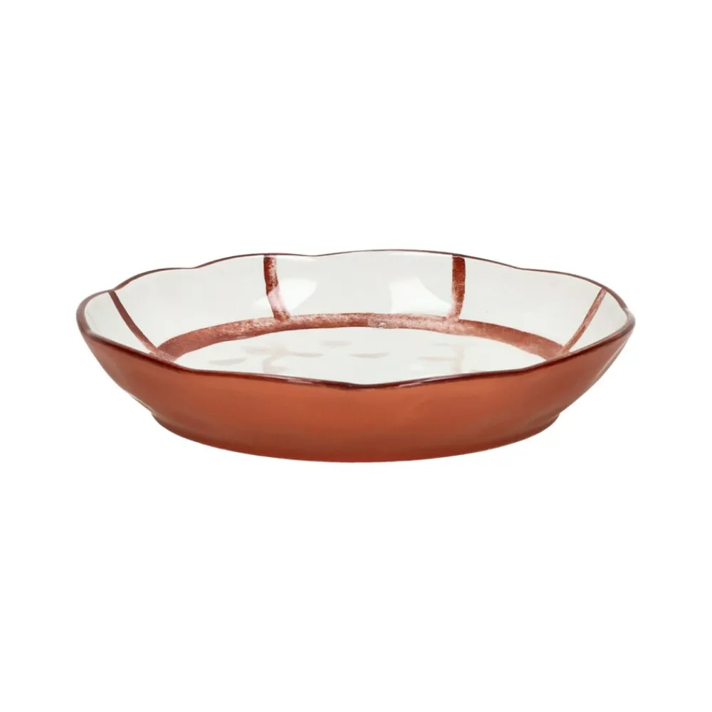 Pomax Vaisselle-MYKONOS - blate - porcelaine - DIA 20 x H 3,5 cm - rouille