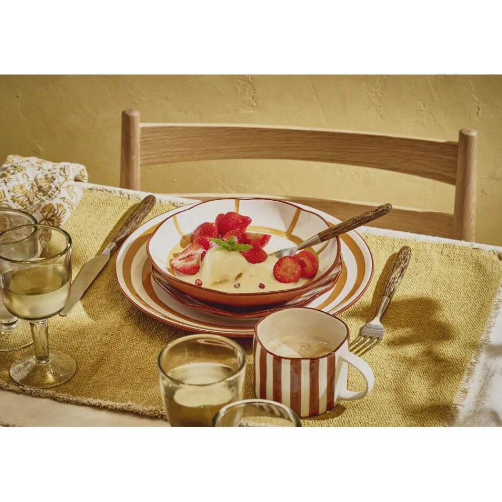 Pomax Vaisselle-MYKONOS - blate - porcelaine - DIA 20 x H 3,5 cm - jaune