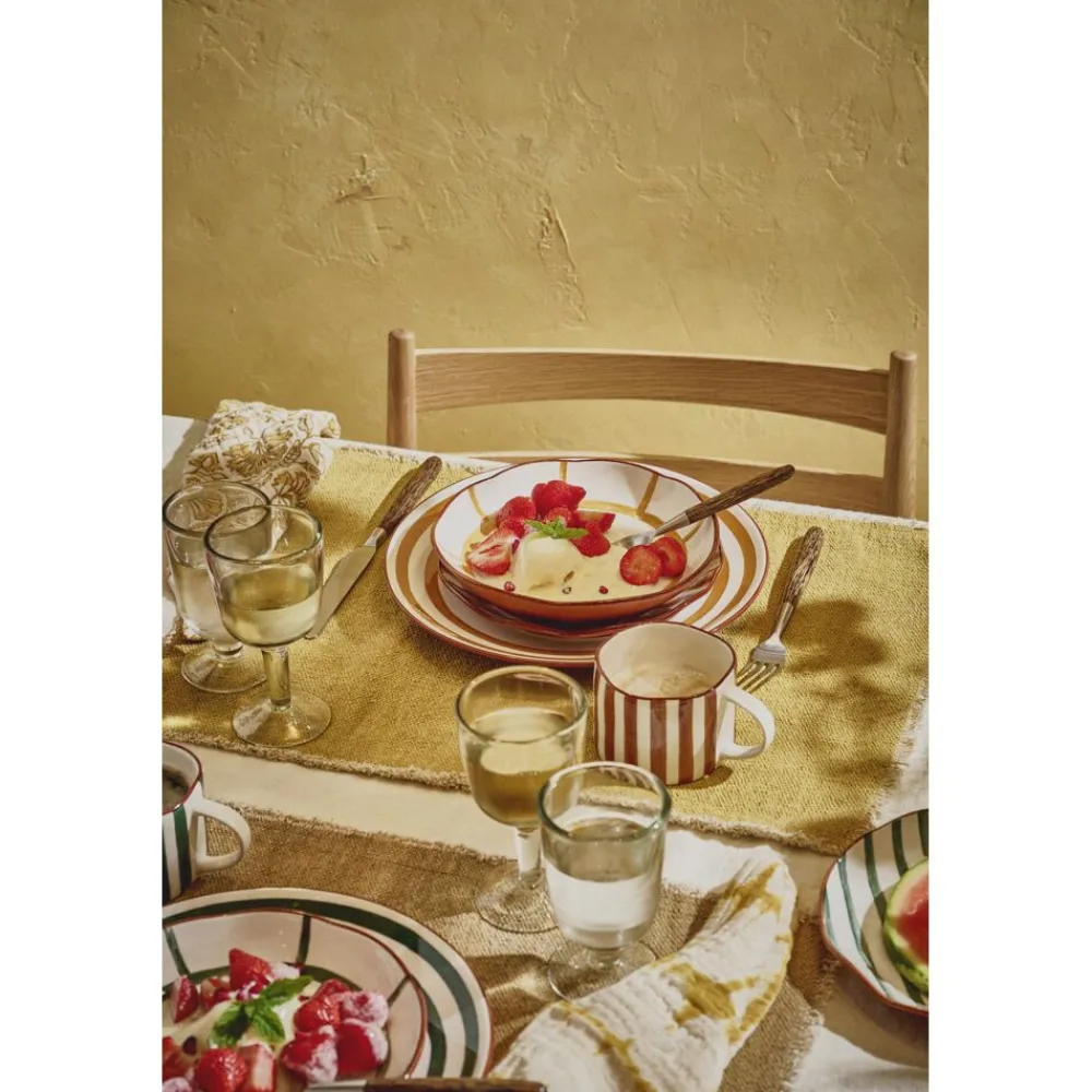 Pomax Vaisselle-MYKONOS - blate - porcelaine - DIA 20 x H 3,5 cm - jaune