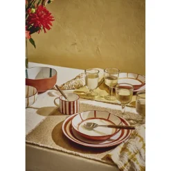 Pomax Vaisselle-MYKONOS - blate - porcelaine - DIA 20 x H 3,5 cm - rouille