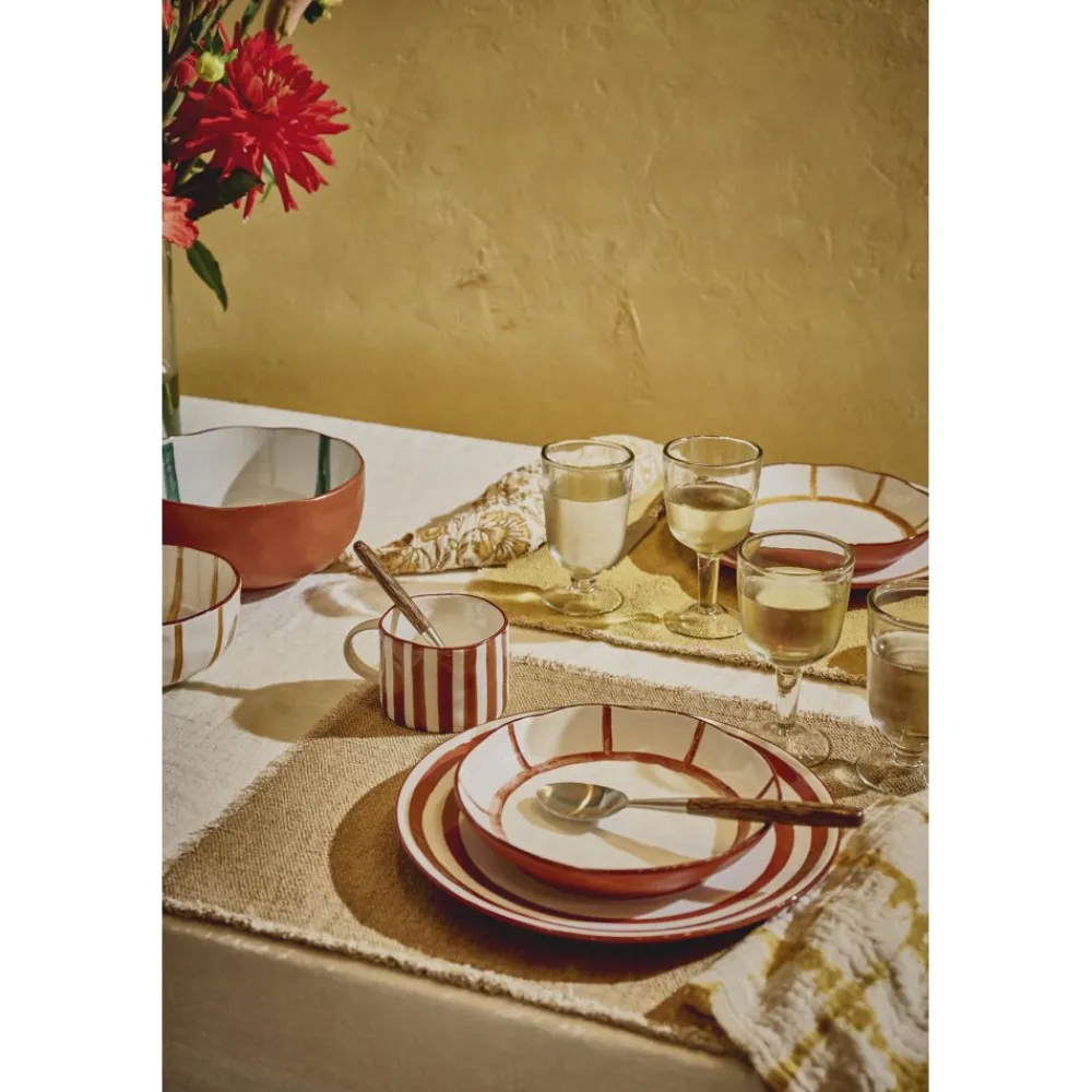 Pomax Vaisselle-MYKONOS - blate - porcelaine - DIA 20 x H 3,5 cm - rouille