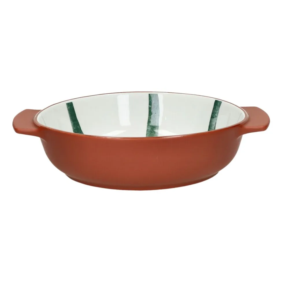 Pomax Vaisselle-MYKONOS - plat à four/bol - porcelaine - DIA 21 x H 5,5 cm - vert