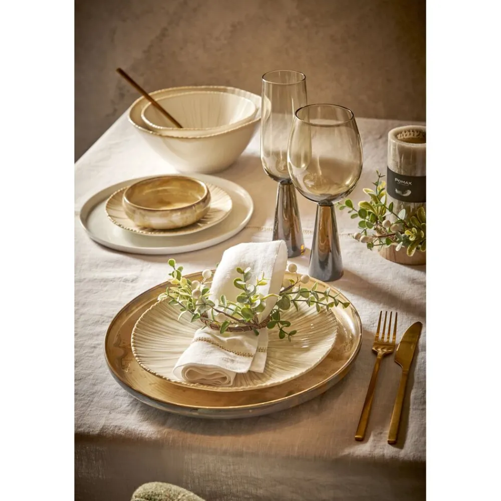 Pomax Vaisselle-MYSA - assiette à dessert - porcelaine - DIA 21,2 x H 2,2 cm - blanc