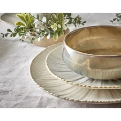 Pomax Vaisselle-MYSA - assiette à dessert - porcelaine - DIA 21,2 x H 2,2 cm - blanc