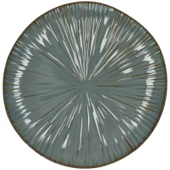 Pomax Vaisselle-MYSA - assiette plate - porcelaine - DIA 26,2 x H 2,6 cm - gris bleu