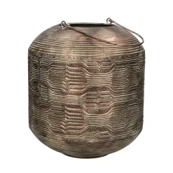 Pomax Lanternes-NABOO - lanterne - métal / verre - DIA 27 x H 32 cm - rouille