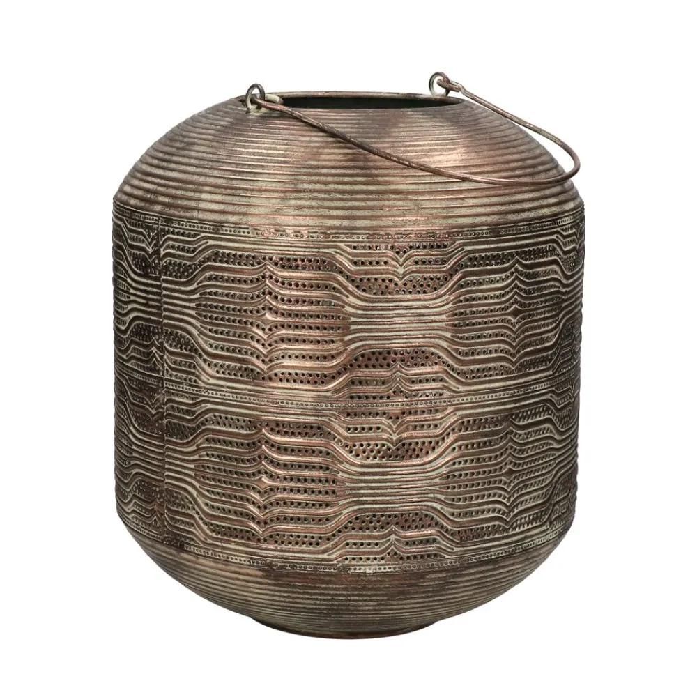Pomax Lanternes-NABOO - lanterne - métal / verre - DIA 27 x H 32 cm - rouille