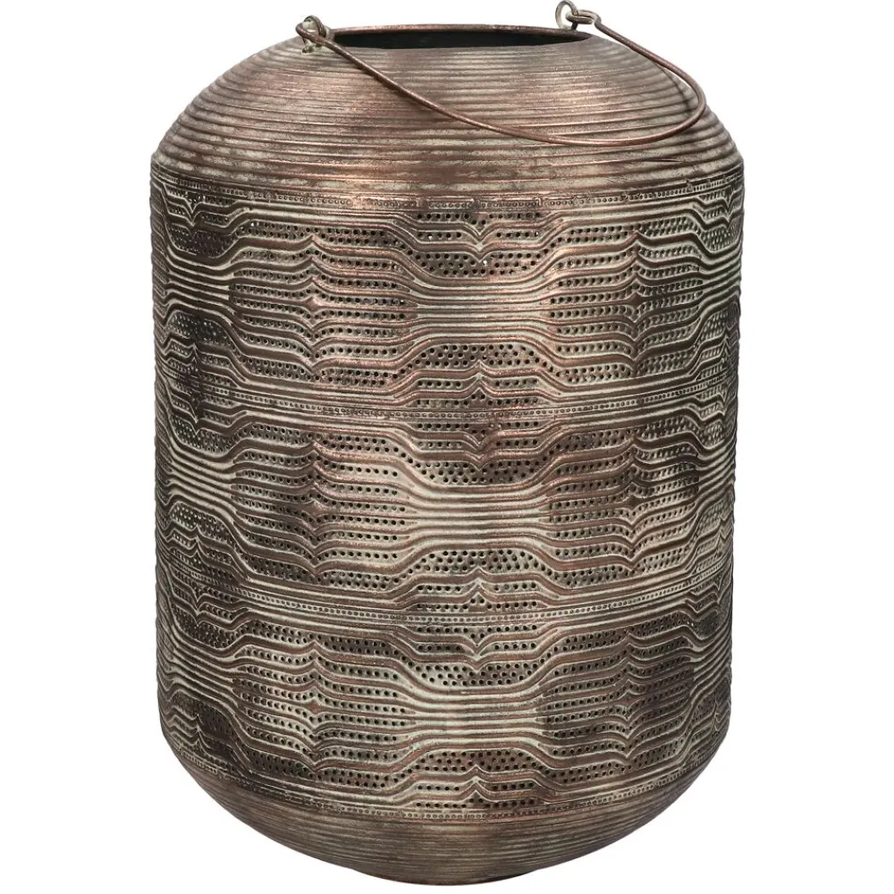 Pomax Lanternes-NABOO - lanterne - métal / verre - DIA 27 x H 41 cm - rouille