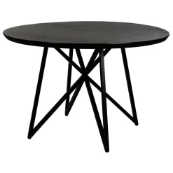 Pomax Tables-NADI - table à dîner acacia - bois d'acacia / métal - DIA 120 x H 76 cm - noir