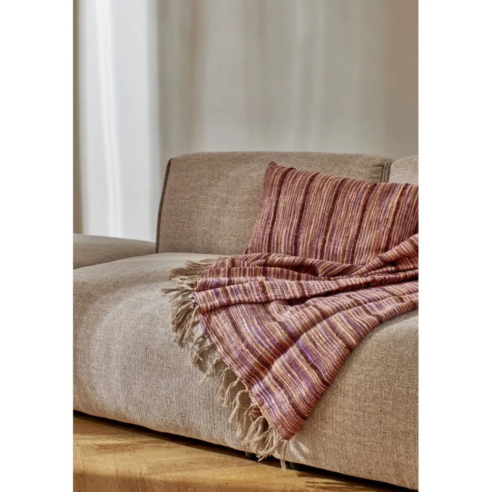 Pomax Coussins-NATARAJ - coussin - lin / viscose - L 50 x W 30 cm - prume