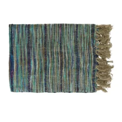 Pomax Plaids-NATARAJ - plaid - lin / viscose - L 170 x W 130 cm - bleu