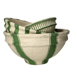 Pomax Saladiers / Plats À Servir-NAXOS - set/3 bols - papier mâché - DIA 26/32/39 x H 13/18/20 cm - vert