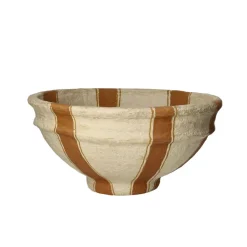Pomax Saladiers / Plats À Servir-NAXOS - set/3 bols - papier mâché - DIA 26/32/39 x H 13/18/20 cm - ocre