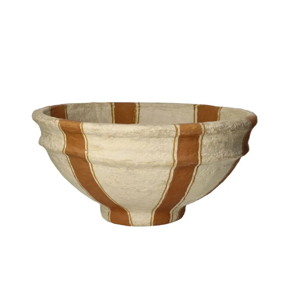 Pomax Saladiers / Plats À Servir-NAXOS - set/3 bols - papier mâché - DIA 26/32/39 x H 13/18/20 cm - ocre