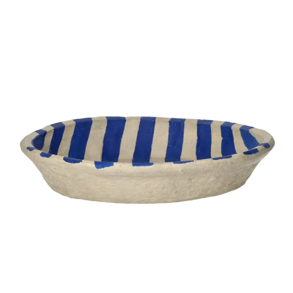 Pomax Saladiers / Plats À Servir-NAXOS - set/3 bols - papier mâché - DIA 20/24/29 x H 7,5/5/5 cm - bleu