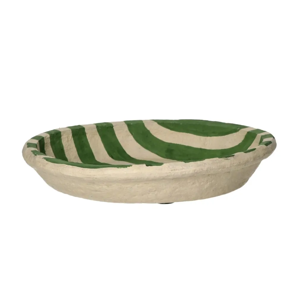 Pomax Saladiers / Plats À Servir-NAXOS - set/3 bols - papier mâché - DIA 20/24/29 x H 7,5/5/5 cm - vert