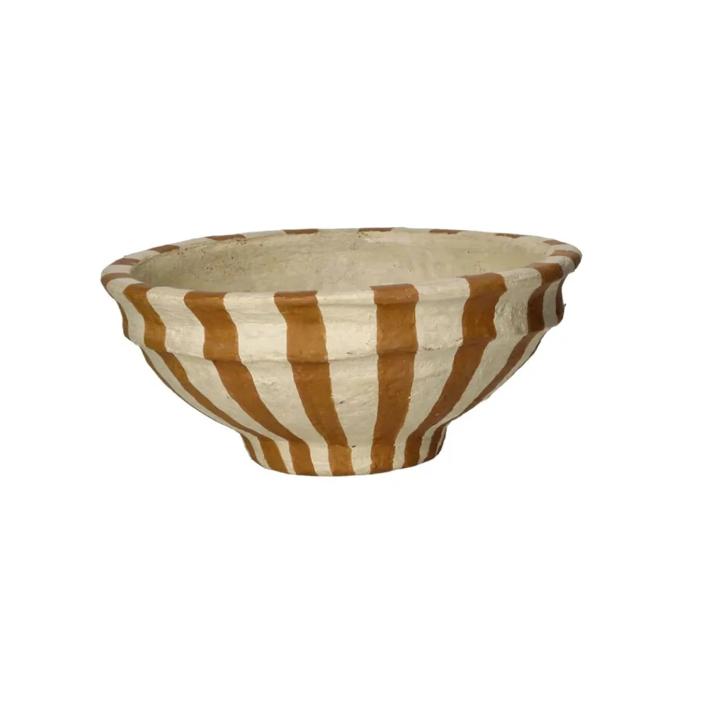 Pomax Saladiers / Plats À Servir-NAXOS - set/3 bols - papier mâché - DIA 26/32/39 x H 13/18/20 cm - ocre