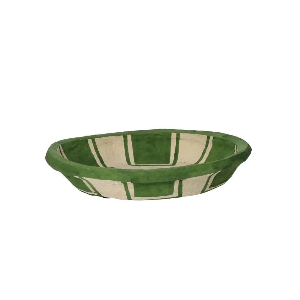 Pomax Saladiers / Plats À Servir-NAXOS - set/3 bols - papier mâché - DIA 20/24/29 x H 7,5/5/5 cm - vert
