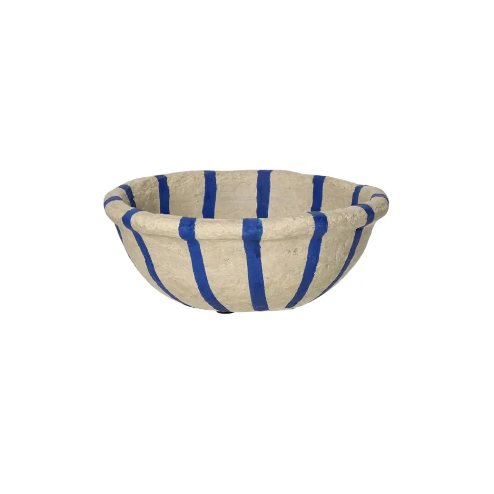Pomax Saladiers / Plats À Servir-NAXOS - set/3 bols - papier mâché - DIA 20/24/29 x H 7,5/5/5 cm - bleu