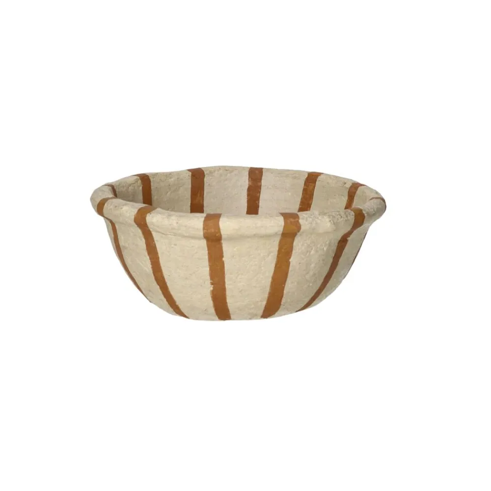 Pomax Saladiers / Plats À Servir-NAXOS - set/3 bols - papier mâché - DIA 20/24/29 x H 7,5/5/5 cm - ocre