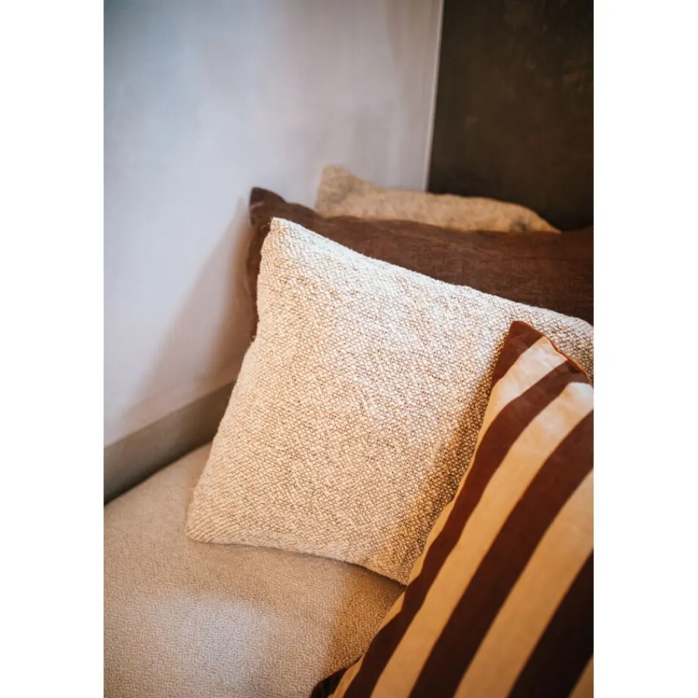 Pomax Coussins-NOGARA - coussin - lin / coton - L 50 x W 50 cm - naturel