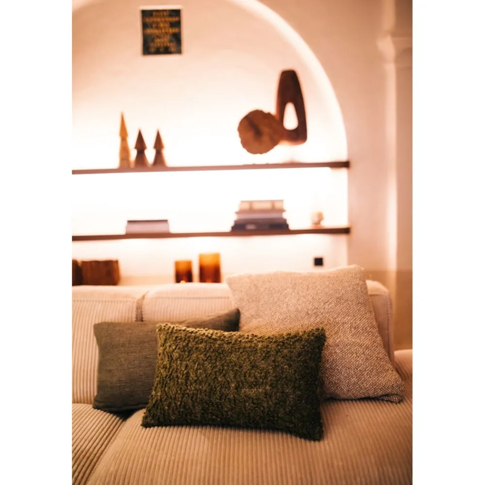Pomax Coussins-NOGARA - coussin - lin / coton - L 50 x W 50 cm - naturel