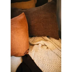 Pomax Plaids-NOGARA - plaid - lin / coton - L 170 x W 130 cm - naturel