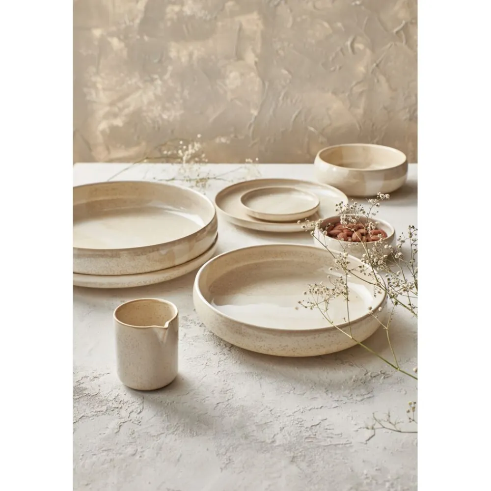 Pomax Vaisselle-NOUGAT - assiette apéritif - porcelaine - DIA 12,5 x H 2 cm - beige