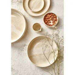 Pomax Vaisselle-NOUGAT - assiette plate - porcelaine - DIA 26 x H 3,3 cm - beige