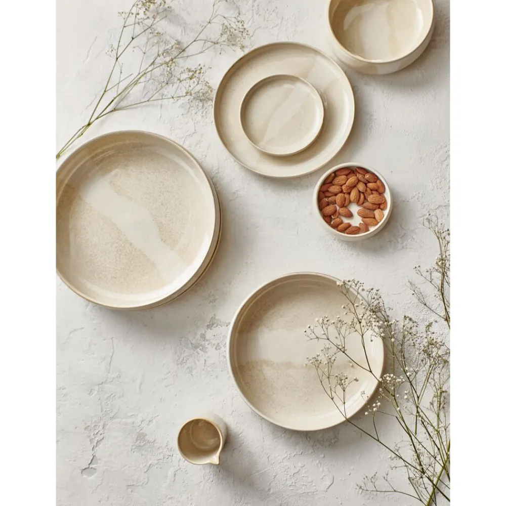 Pomax Vaisselle-NOUGAT - assiette plate - porcelaine - DIA 26 x H 3,3 cm - beige