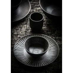 Pomax Vaisselle-NYAKIM - bol à pâtes - porcelaine - DIA 23 x H 9,5 cm - noir