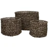 Pomax Bols & Paniers-NYONS - set/3 paniers - papier - DIA 15/20/28 x H 15/17/23 cm - naturel/noir