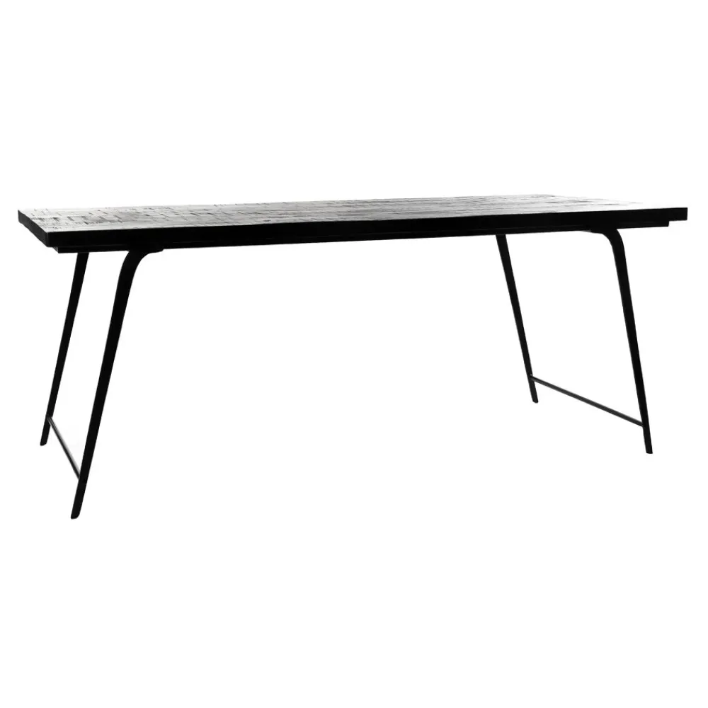 Pomax Tables-OHIO - table à dîner - bois de mangier / métal - L 185 x W 86 x H 76 cm - noir