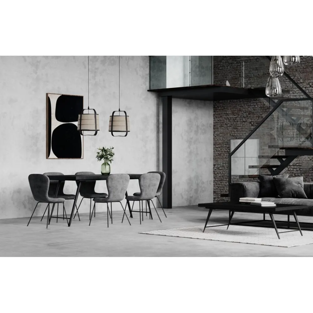 Pomax Tables Basses | Tables-OHIO - table basse - bois de mangier / métal - L 125 x W 75 x H 38 cm - noir