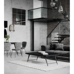 Pomax Tables Basses | Tables-OHIO - table basse - bois de mangier / métal - L 125 x W 75 x H 38 cm - noir