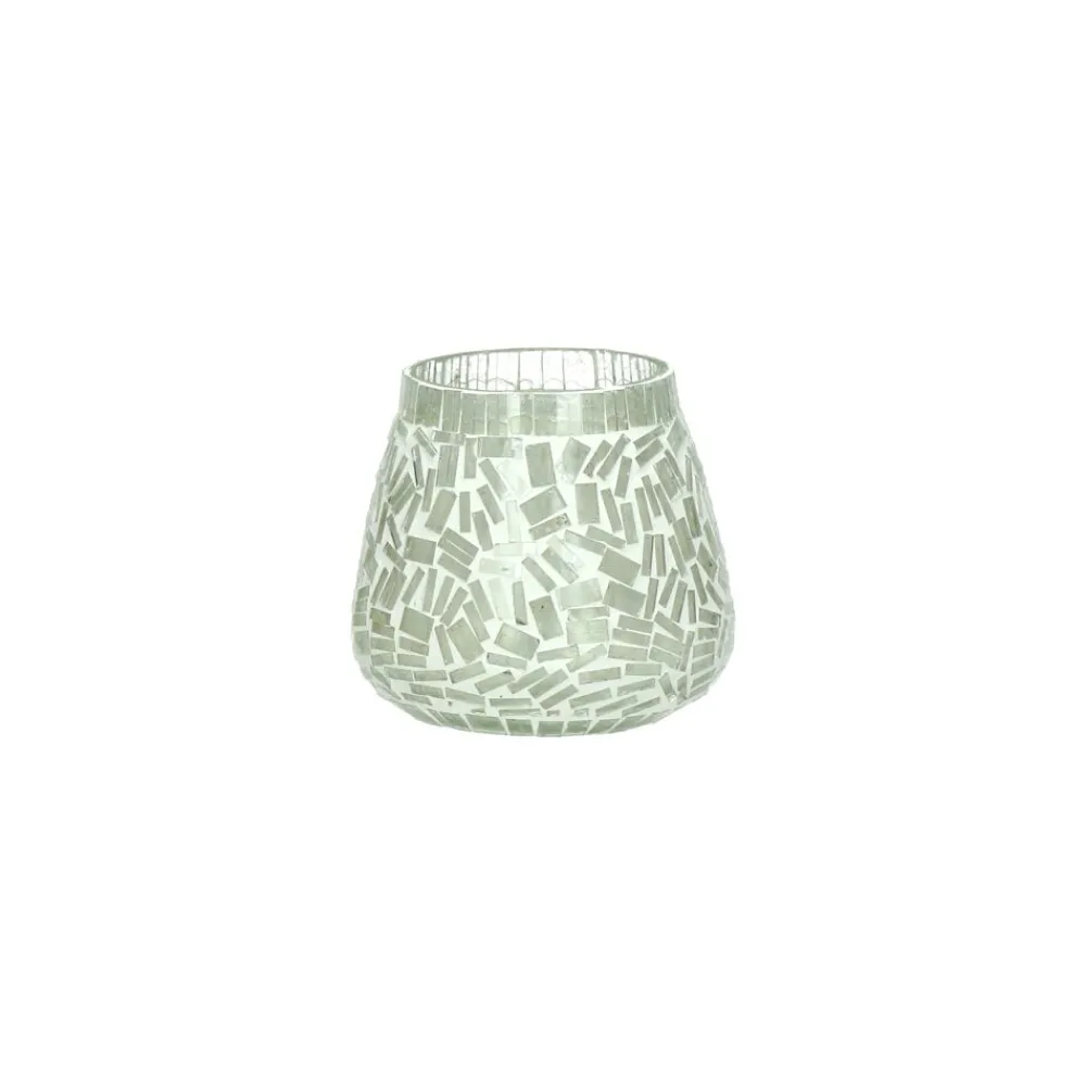 Pomax Photophores / T-lights-OLAF - photophore - verre - DIA 9 x H 9 cm - blanc