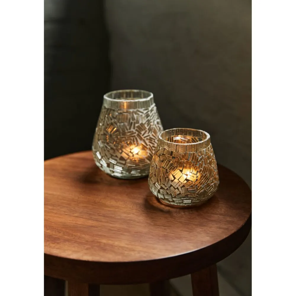 Pomax Photophores / T-lights-OLAF - photophore - verre - DIA 9 x H 9 cm - blanc