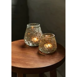 Pomax Photophores / T-lights-OLAF - photophore - verre - DIA 12 x H 12 cm - blanc
