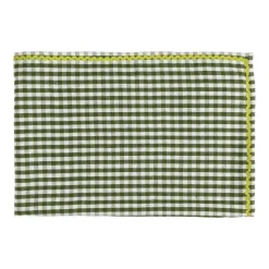 Pomax Linge De Table-OLIVE - chemin de table - lin / coton - L 150 x W 50 cm - olive
