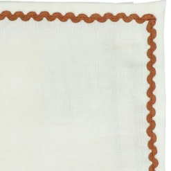 Pomax Linge De Table-OLIVE - serviette - lin / coton - L 45 x W 45 cm - rouille
